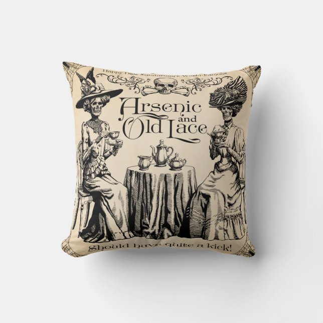 Arsenic and Old Lace Throw Pillow (Front)