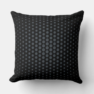 Arsenic Techno Dots Modern Black Throw Pillow