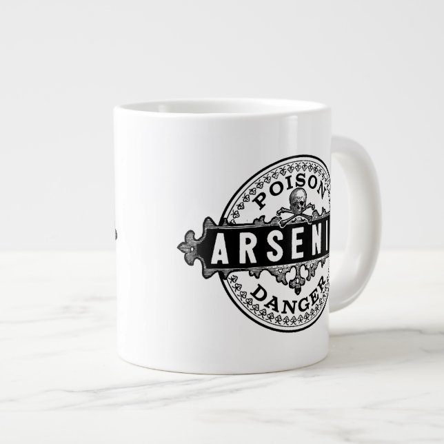Arsenic Vintage Style Poison Label Large Coffee Mug (Front Right)