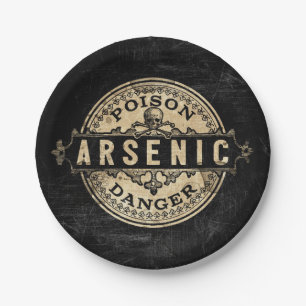 Arsenic Vintage Style Poison Label Paper Plate