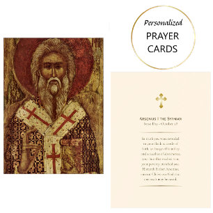 Arsenius I the Syrmian Orthodox Prayer Card       