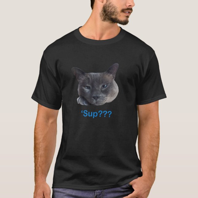 Art4simon Blue-Point Siamese 'Sup??? Cat T-Shirt (Front)