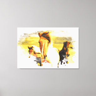 *~* Art 3 Horses - Mustangs Mountains AR22 Equine Canvas Print