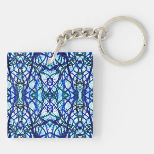 Art à l'encre alcoolique abstraite bleu Icare