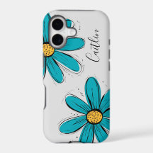 Art à l'encre sarcelle tendance Daisy