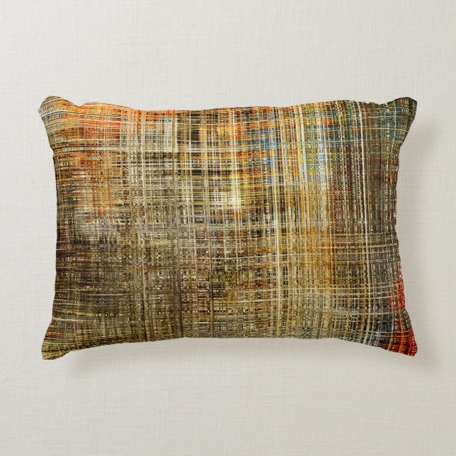 Art abstract colourful geometric intersection back accent pillow (Front)
