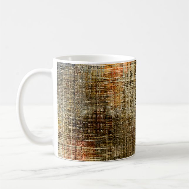 Art abstract colourful geometric intersection back coffee mug (Left)