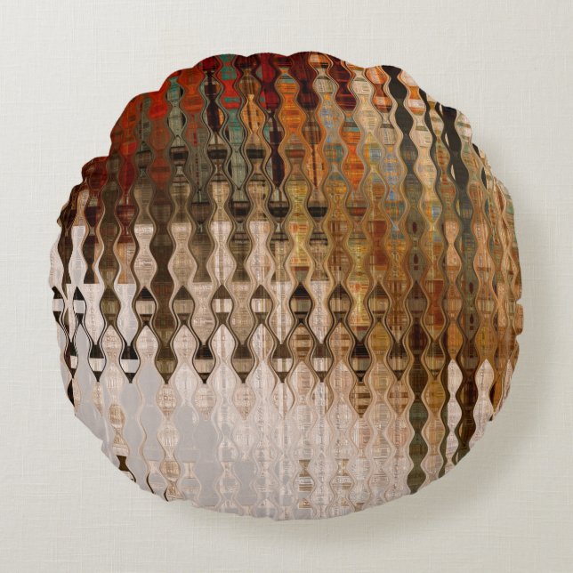 art abstract colourful geometric intersection back round pillow (Front)