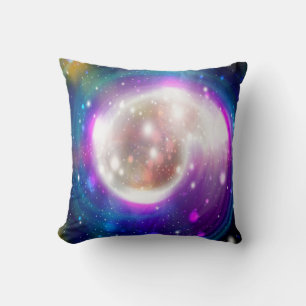 Art Abstract colourful spiral galaxy Throw Pillow