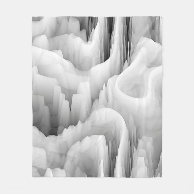 art abstract fractal wave blurred monochrome backg fleece blanket (Front)