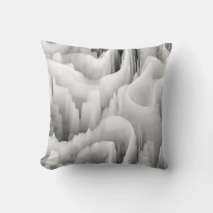 art abstract fractal wave blurred monochrome backg throw pillow