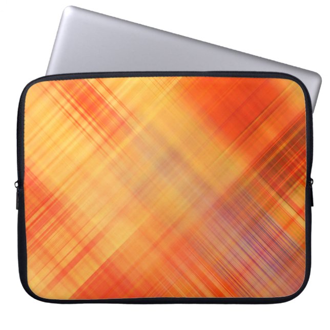 art abstract geometric diagonal lines pattern, blu laptop sleeve (Front)