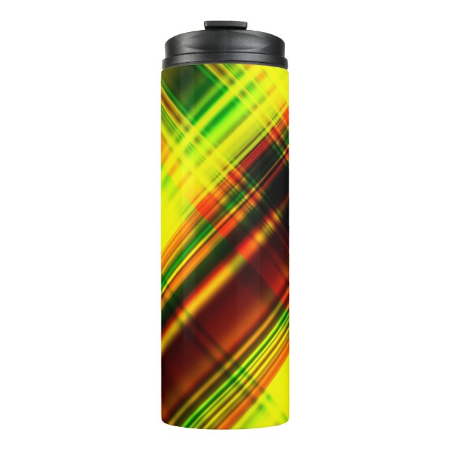 art abstract geometric diagonal pattern background thermal tumbler (Front)