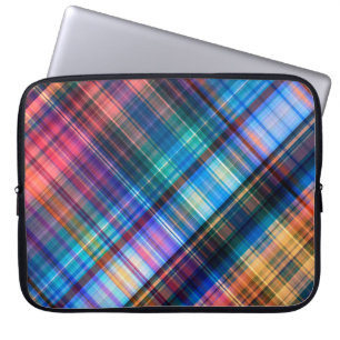 art abstract geometric diagonal pattern rainbow ba laptop sleeve