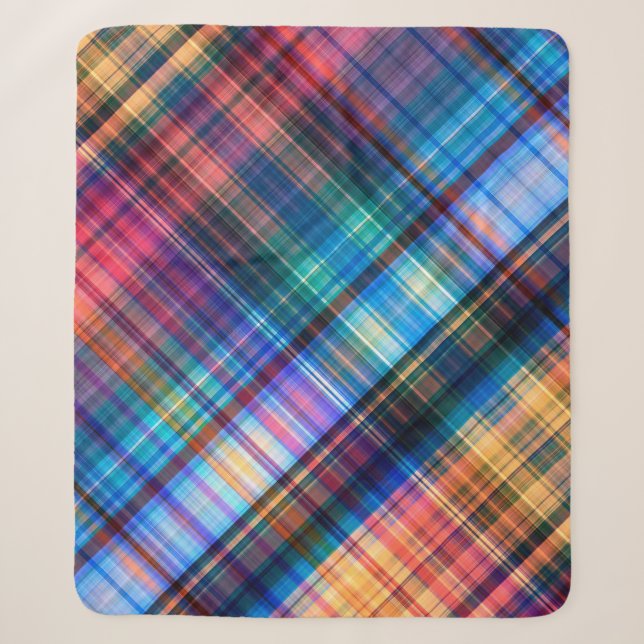 art abstract geometric diagonal pattern rainbow ba sherpa blanket (Front)