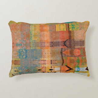 art abstract geometric horizontal stripes pattern  accent pillow