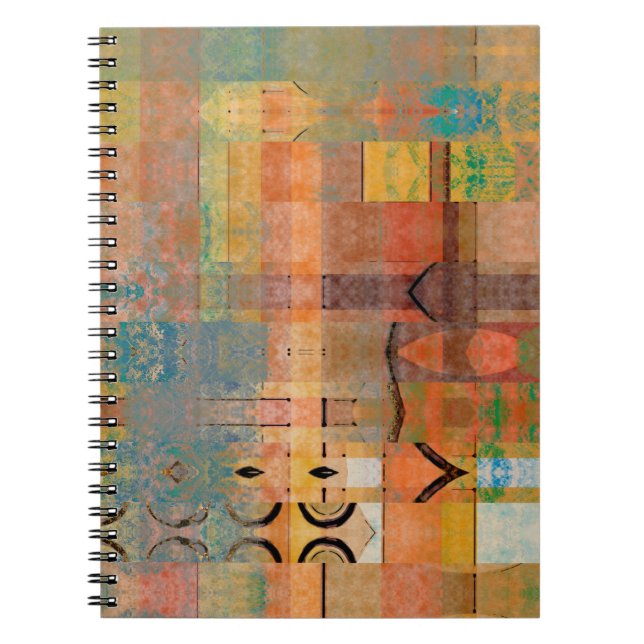 art abstract geometric horizontal stripes pattern  notebook (Front)