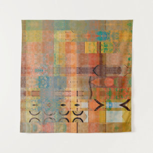 art abstract geometric horizontal stripes pattern tapestry