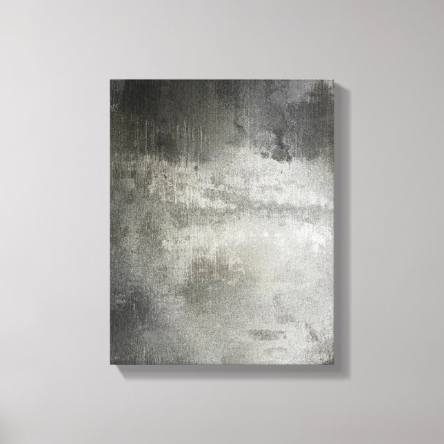 art abstract grunge black and white textured canvas print (Front)