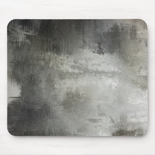 art abstract grunge black and white textured mouse pad (Front)