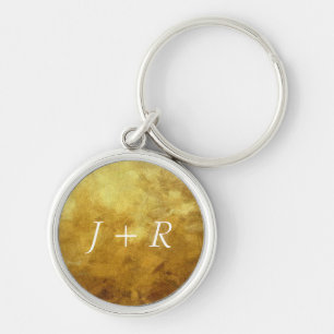 art abstract painted background in golden colour keychain