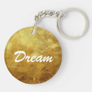 art abstract painted background in golden colour keychain