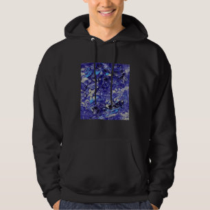 Art Abstract Painting Blue And White Hoodie