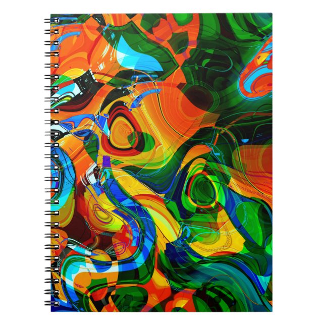 art abstract vibrant colourful background, seamles notebook (Front)