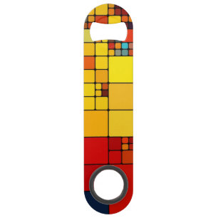 Art abstract vibrant rainbow geometric pattern bar key