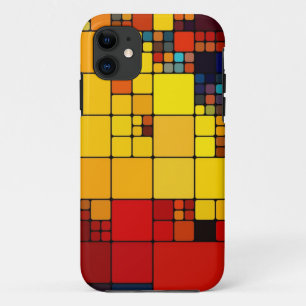 Art abstract vibrant rainbow geometric pattern iPhone 11 case