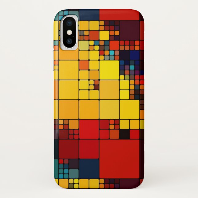 Art abstract vibrant rainbow geometric pattern Case-Mate iPhone case (Back)