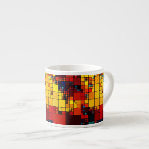 Art abstract vibrant rainbow geometric pattern espresso cup