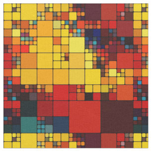 Art abstract vibrant rainbow geometric pattern fabric