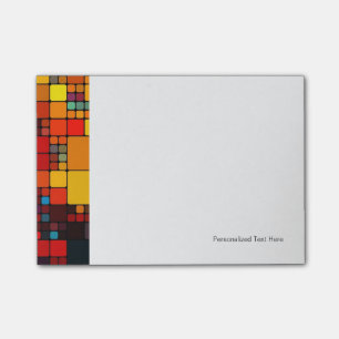 Art abstract vibrant rainbow geometric pattern post-it notes