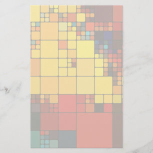 Art abstract vibrant rainbow geometric pattern stationery