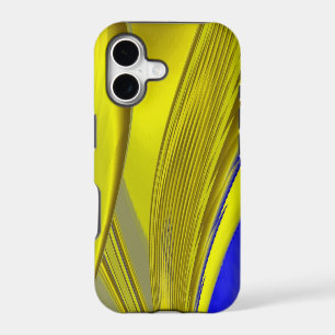 Art abstrait 3D arc-en-ciel en or jaune bleu