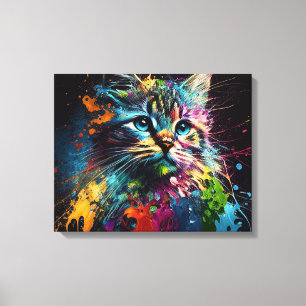 Art Abstrait avec toile de chat