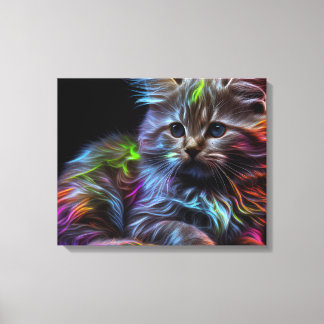 Art Abstrait avec toile de chat