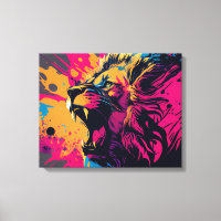 Art Abstrait avec toile de lion