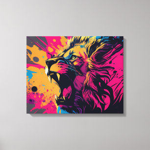 Art Abstrait avec toile de lion