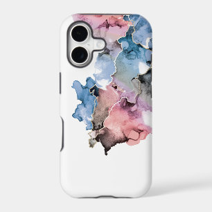 ART Abstrait Chic bleu rose or blanc