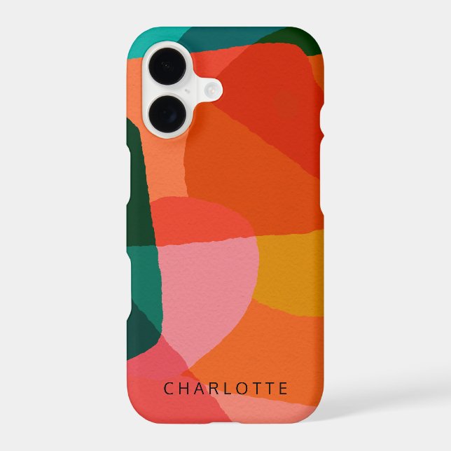 Art Abstrait contemporain vert et orange (Verso)