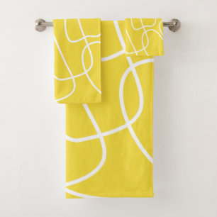 Art Abstrait de ligne moderne en jaune mou 