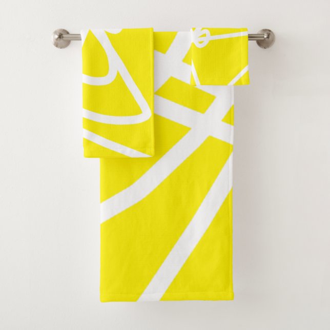 Art Abstrait jaune blanc (En situation)