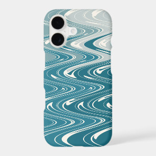 Art Abstrait moderne Waves Design en Blue Ombre
