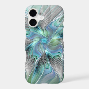 Art abstrait papillon bleu vert fantasy fractal