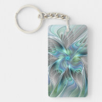 Art abstrait papillon bleu vert fantasy fractal