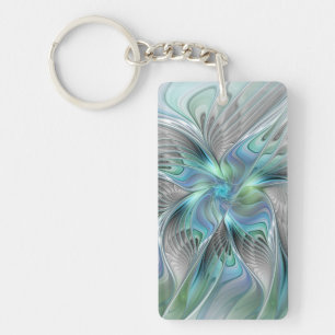 Art abstrait papillon bleu vert fantasy fractal