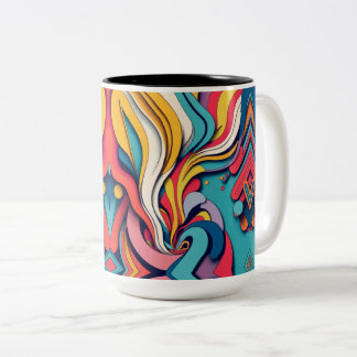 Art Abstrait sur café Mug à deux tons