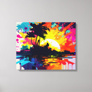 Art Abstrait - Toile de l'île tropicale Imprimer